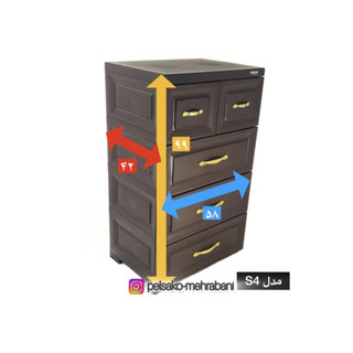 دراور ممتاز پلاستیک ۴طبقه،۵کشو،مدل S4 الوان