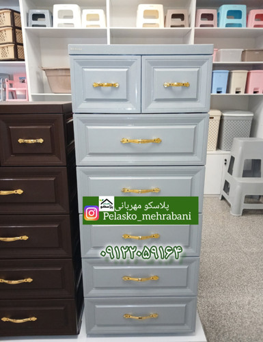 دراور پلاستیکی ۶ طبقه رنگ طوسی / s6 خرید از پلاسکو مهربانی